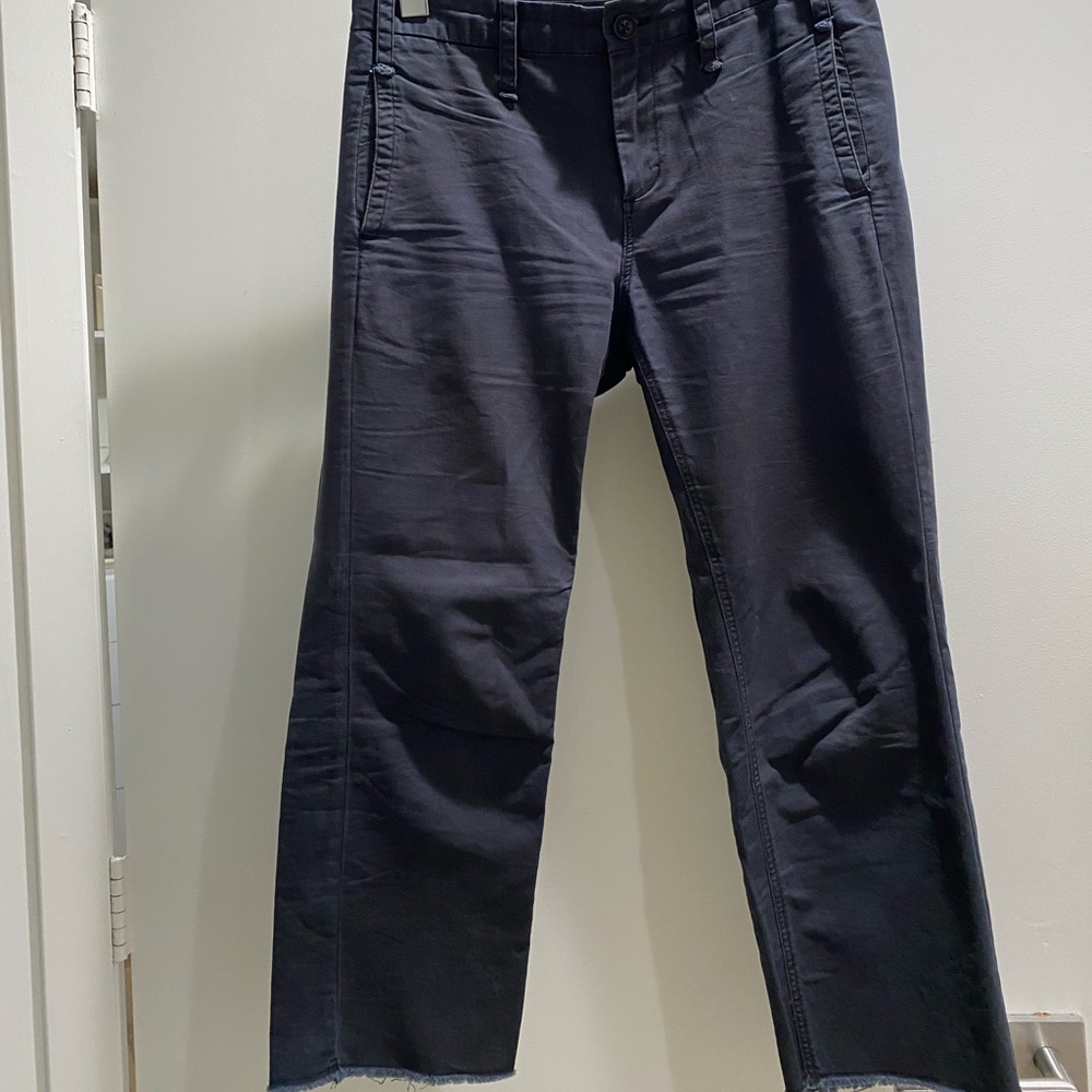 G1 Goods  Mid Rise Surplus Crop Gray Raw Hem Cotton Pants.